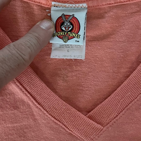 Vintage 90’s Looney Tunes Tweety Bird Oversized V-Neck T-Shirt: Large:Streetwear - Picture 4 of 5